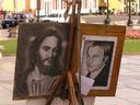 Jesus or god? You pick the sketch in TrujilloÂ´s main plaza.